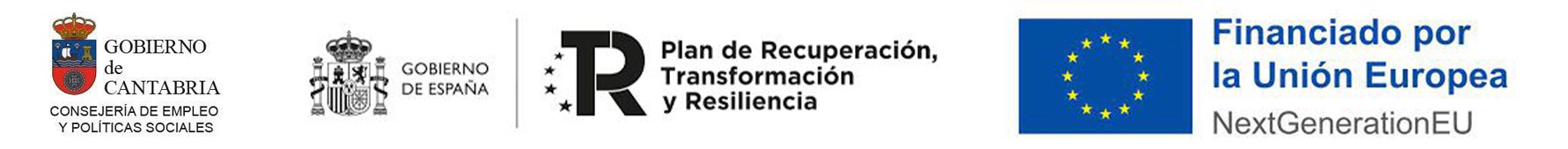 Gobierno de Cantabria · Gobierno de España · Plan de Recuperación, Transformación y Resiliencia · Financiado por la Unión Europea NextGenerationEU